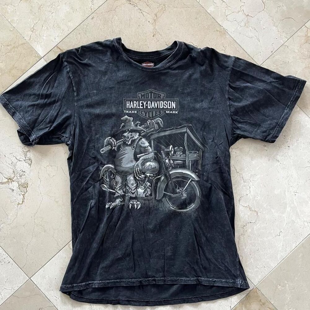 Harley-Davidson Bear Men's Black and Grey T-shirt